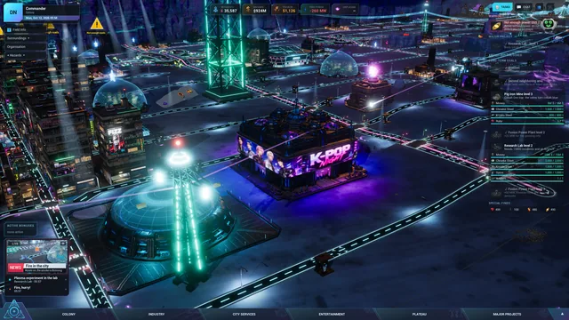 City with the full game interface