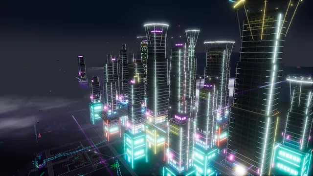 Skyscrapers at night